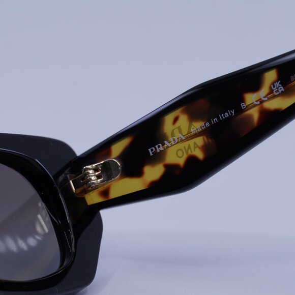 Prada PRB05S 3890A7 Sunglasses Black Rectangle Frame, Grey Gradient Lenses main image 6